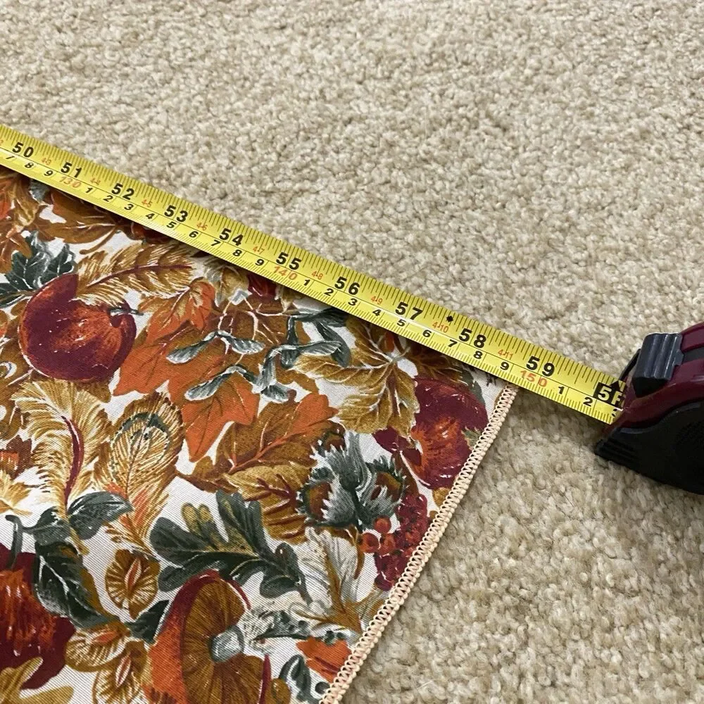 Handmade 100% Cotton Autumnal Tablecloth Fall Leaves Apples Pears 59